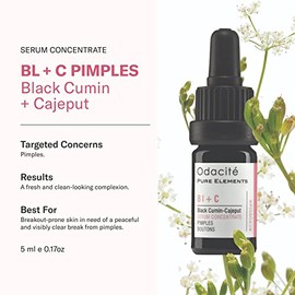 OdacitÃ | Bl+C Pimples Facial Serum Concentrate | Black Cumin & Cajeput | Achieve Blemish-Free Skin | For Oily & Acne-Prone Skin | Natural, Vegan & Cr