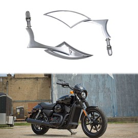 Handlebar Mount Mirrors,Left & Right Side Long Stem Rearview mirrors for 1982-2024 Harley Models,for CVO Dyna Electra Glide Road Glide Road King Softail Street Glide Sportster 1200 883,Chrome