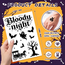 CHARLENT 1000+ Patterns Halloween Temporary Tattoos for Kids & Adults