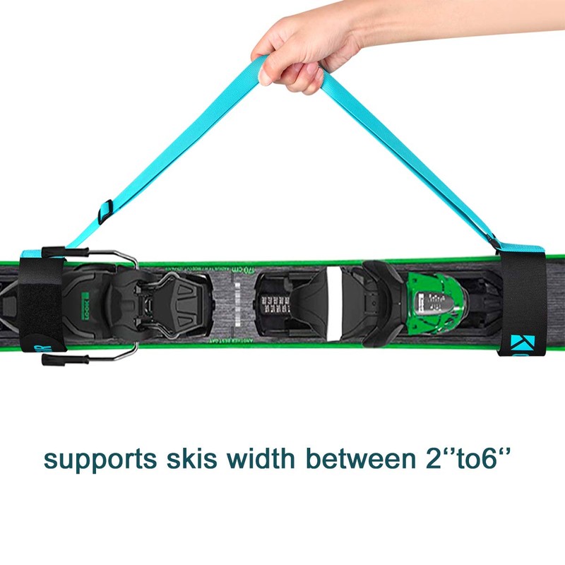 QOGIR Ski and Pole Carrier Strap 1 Pack, Adjustable Size