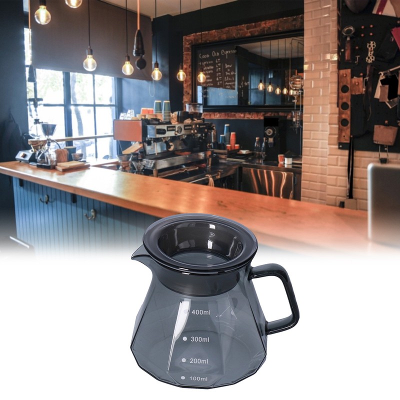 Coffee Kettle Heat Resistant Coffee Sharing Pot Transparent Black Glass