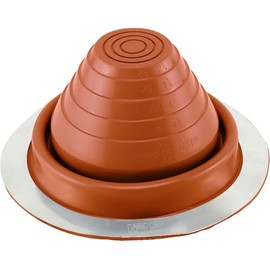 Water-Tite 81475#3 Metal Roof Flashing, 7-3/4-inch Round Base with Silicone Collar, For 0" to 5" Vent Pipes, Terra Cotta