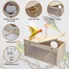 MUYG Natural Wood Bird Nesting Box,Acrylic Parakeet Nesting Box Transparent