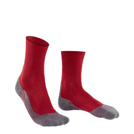 FALKE Women's TK5 Wander Hiking Socks, Merino Wool, Breathable Quick Dry, Mid Calf, Light Padding, Athletic Sock, Red (Ruby 8830), 9.5-10.5, 1 Pair
