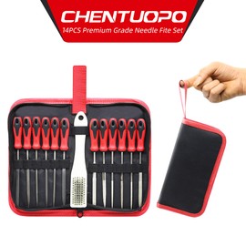 CHENTUOPO Small File Set, Needle Diamond Files 14PCS, 6 Steel Files & 6pcs Jewlers for Precision Metal File Work, Wood, Jewelry, Model, DIY and Nearly All Uses. Free Bonus: Cutter