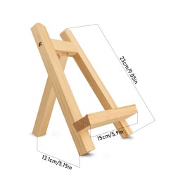 Pack of 4 Small Easels (15 x 20 cm) Table Easel Wooden Picture Stand Desktop Painting Artworks Display Mini Wooden Easels for Wedding Birthday Party