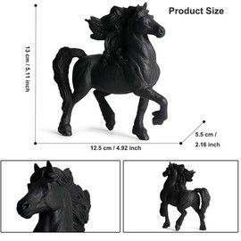 Doyomtoy Horse Andalusian Stallion, Wildlife Horse Models for Home Decor, Animal Ornament, Mythological Stallion Model, Farm Garden Stallion Educational Toy for Boys, Girls, Black