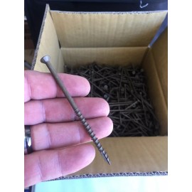 Strong Point #10 x 6" Star Drive Deck Screws Flat Head W/Nibs, C/T Type 17, WAR Coated 500