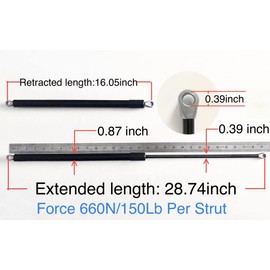 Aaiov Qty (2) 28inch #3108392.139#3310555.010 Replaces RV Awning Gas Struts Lift Spring Shocks 28.74" 150Lbs,Compatible with Dometic RV Awnings PM3990 68475 80985 025214 69-3723,8PCS Star Washer