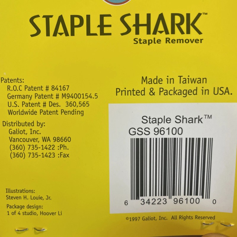 Galiot Staple Shark Staple Remover Galiot Black