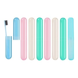 AIAG 8 Pack Toothbrush Cases Travel Toothbrush Holder Portable Toothbrush Container Case Plastic Toothbrush Carrier Cover Case for Traveling, Bathroom, School, Home, Camping
