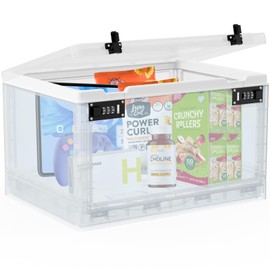 Caja grande con cerradura de medicina para medicamentos seguros, caja de medicina cerrada de 24 litros con código de combinación, caja de almacenamien