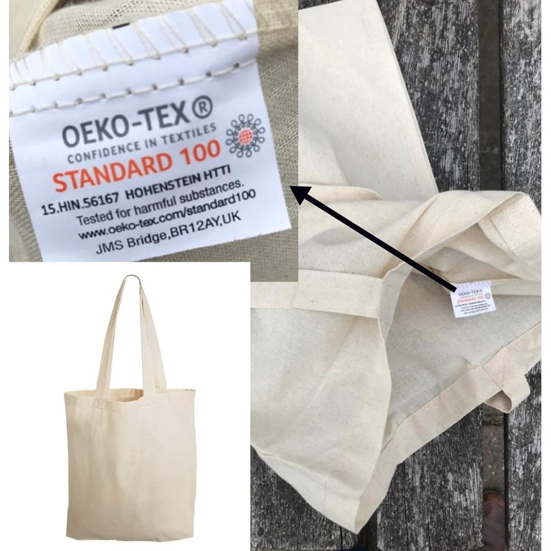 JMS Bridge Pack of 1/3/5/10/25/50/100 Plain Natural Cotton Shopping Tote
