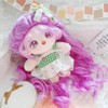 niannyyhouse 20cm Plush Doll Purple Wave Roll Hair Girl Humanoid