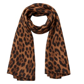 Aisikoo Elegant Leo Scarf - Stylish Leopard Scarf Women, Soft Neckerchief Women with Leopard Print, Fashionable Accessory for Scarves & Scarves for Women, Perfect as a Stole or Bandana