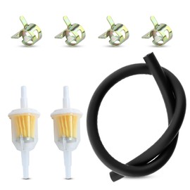 Mtanlo 6mm 50cm Fuel Pipe Pipe with 4 Pieces Clamp Clips 2 Pcs 6.8/8mm Fuel Filter for Car Motorcycle Small Engines