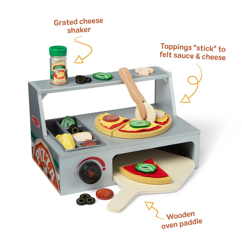 Melissa & Doug Top & Bake Wooden Pizza Counter Play
