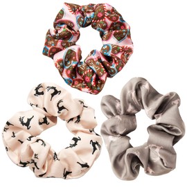 Alpenflüstern ADV120 Costume Scrunchie Set of 3 Deer and Gingerbread Hearts Hair Accessories Headband for Dirndl (Colourful)