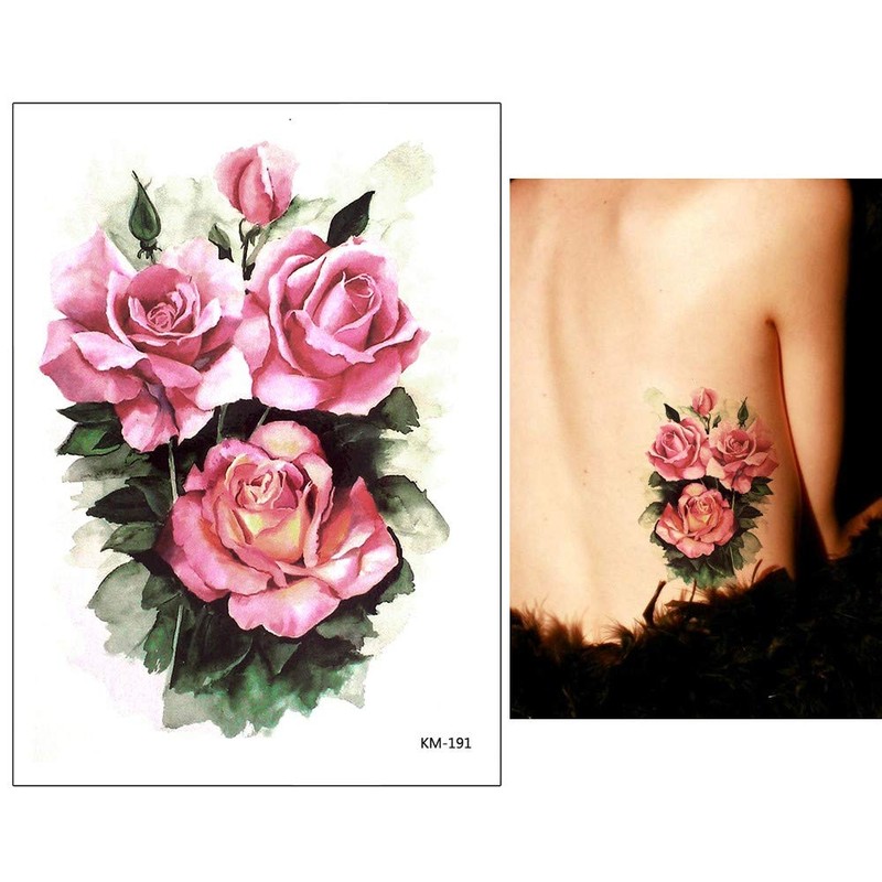 10 Blätter Temporäre Blumen Tattoos Rosen Tattoos Fake Tattoos Arm
