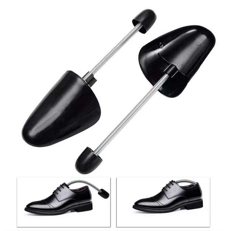 Ericotry Schuhspanner für Herren, Schwarz, verstellbar, mit Zugfeder, 2 Paar