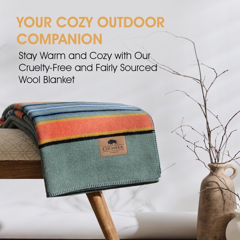 Chubbuck 100% Wool Blanket Camping (60" x 84") - Large