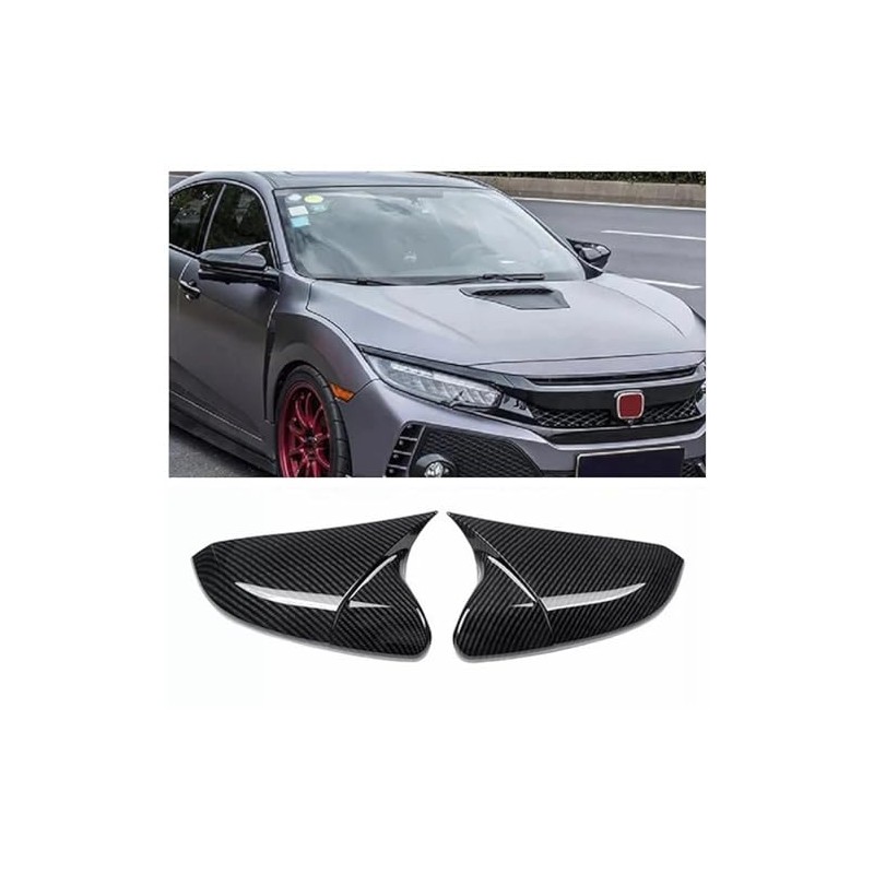 RONTCOS Side Mirror Cover Caps Rearview Cover ABS Ox Horn