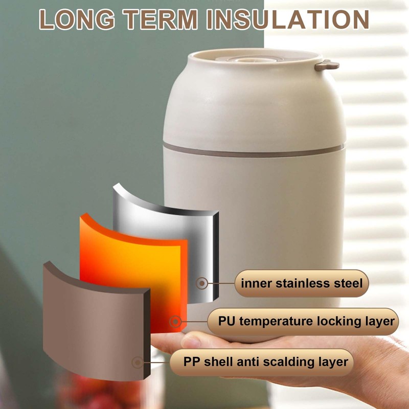 Vesaneae Thermal Food Container, 450 ml Insulated Food Jar with