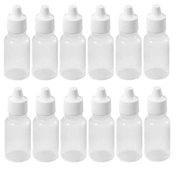 VASANA 12PCS 30ML/1oz Empty Eye Dropper Bottles Plastic Squeezable Refillable