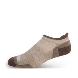 Calcetines para correr hechos en Estados Unidos, no Show Tab Socks - Lana Merino - Mountain Heritage, Avena ligera S52, Small