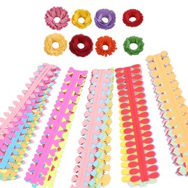 Woohome 143 PCS Paper Quilling Strips Flower Design Set Quilling Flowers Paper Handmade Flower Design Paper Art Quilling for Crafts, Home Decoration