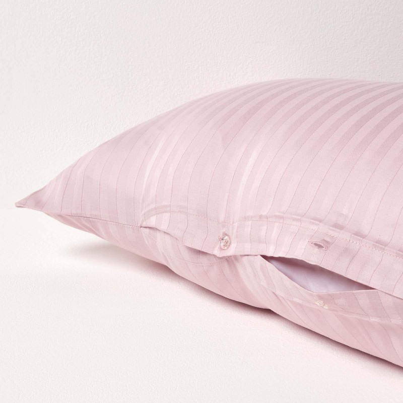 HOMESCAPES Dusky Pink Pure Egyptian Cotton V-Shape Pillowcase 330 TC