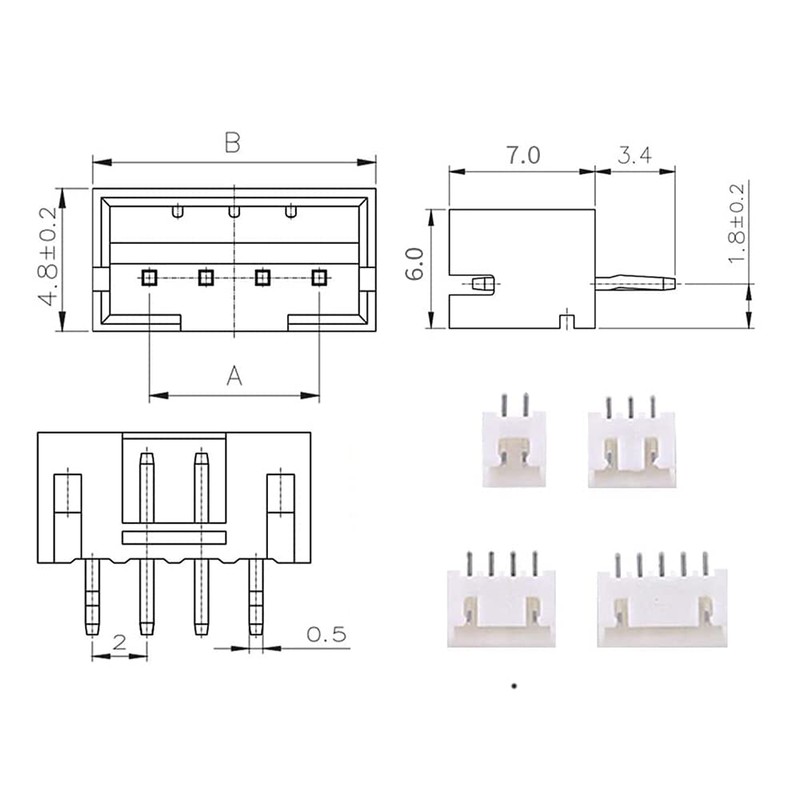 LIKENNY Plastic Cased JST XH Type Terminal Wiring Connector Terminal