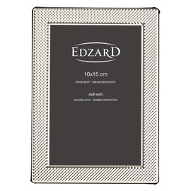 Edzard Photo Frame Cagliari, 4x6 inch (10x15 cm), Silver Plated Picture Frame, Tarnish Protected