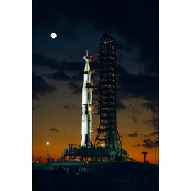 24"x36" Gallery Poster, Apollo 4 Saturn v Rocket Kennedy Space Center 1967