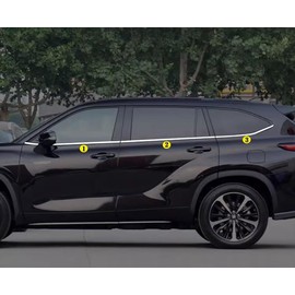 ANUNFRRE Car Accessories Fit for Toyota Highlander Stainless steel 2020 2021 2022 2023 2024 2025 Chrome Silver Lower Windows Frame Sill Molding Cover Trims 6PCS