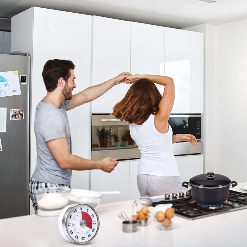 CMLLING マグネットビジュアルキッチンタイマー - 60分 機械式カウントダウンタイマー 大きなアラーム付き 子供と大人用 ベーキング/クッキング/バーベキュー/教室用