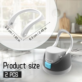 JTJEI 2pcs Handles for Owala FreeSip 24oz 32oz, Water Bottle Cap Carry Loop Handle, Replacement Parts for Owala Cup 16/25/40oz Easy Bottle Top Lid Cap Replacement Accessories, BPA-Free (White)