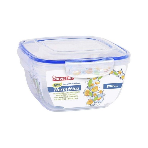 PRIVILEGE 63485 Square Glass Food Storage Container, Clear, One Size