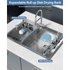 LIONONLY Expandable Roll Up Dish Drying Rack, 304 Stainless Steel