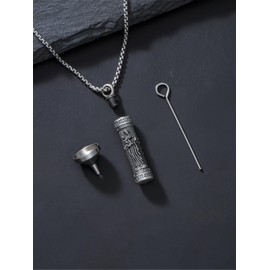 WINNICACA St Anthony Urn Necklace for Men Women, 925 Silver Sterling Religion Urn Pendant Cremation Jewelry for Ashes Necklace Chain Memorial Keepsake Jewelry Gifts for Men Father Son