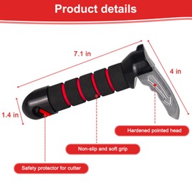 3 in 1 Car Door Handle for Elderly,Car Handle Assist Support Handle Multifunction Handle Car Door Latch Handle for Seniors and Handicapped,Window Breaker Seatbelt Cutter