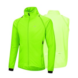 33,000ft Men's Cycling Jacket Long Sleeve, Waterproof Running Bike Vest Outerwear Reflective Windproof Sleeveless Jacket