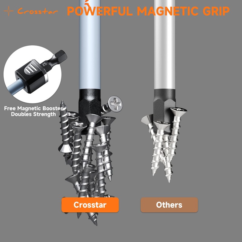 Crosstar 4" Long Hex Bit Set 20PCS (Metric & SAE)