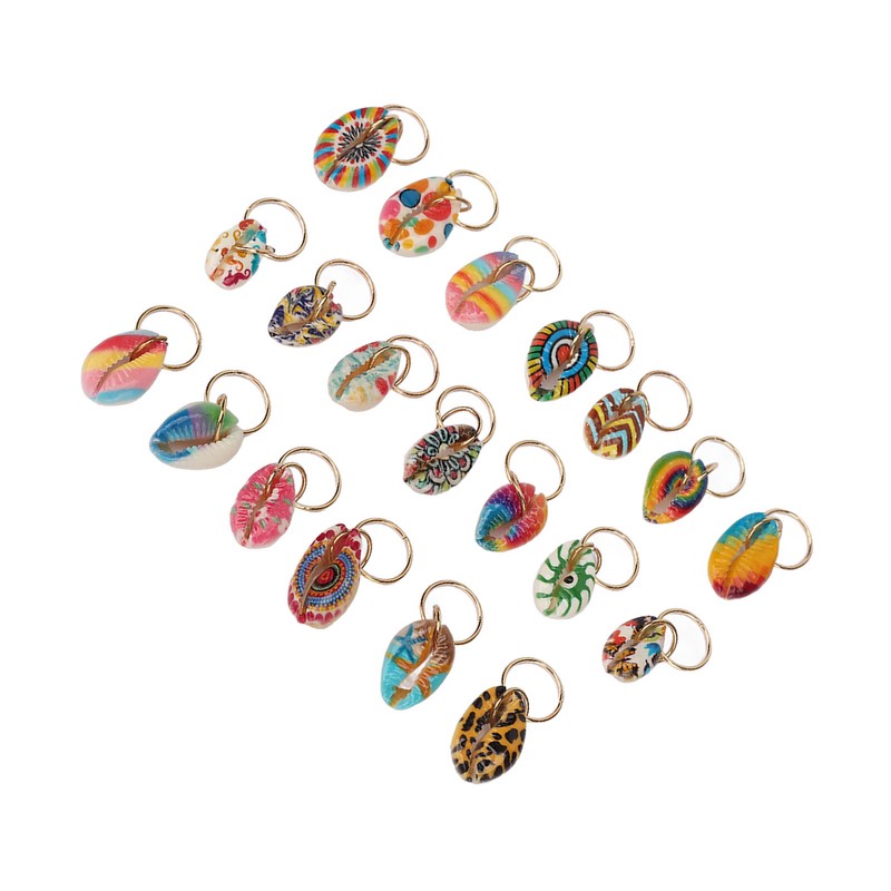 20pcs Shell Dreadlocks Ring DIY Cute Exqusite Hair Braiding Pendant