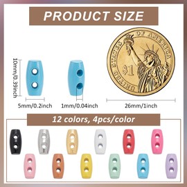 FINGERINSPIRE 48 Stück Mini Knebelknöpfe Aus Legierung 10mm 2 Löcher Winziger Metall Knebelknopf Aus Horn 12 Farben Nähhorn Knebelknöpfe Aus Legierung Pullover Und Mantelknöpfe Für Jacken Kleidung