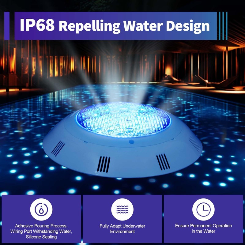 Eapmic 12V 45W Pool Light Underwater Color-Change LED Lights RGB