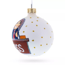 BESTPYSANKY Cheerful Leader Blown Glass Ball Boss Christmas Ornament 3.25 Inches