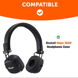 PESLNG Professionelle PU-Leder Ersatz Ohrpolster für Marshall Major III & IV, Verwendet hochwertigen Memory-Schaumstoff für mehr Komfort und Langlebigkeit (Proteinleder-Braun)