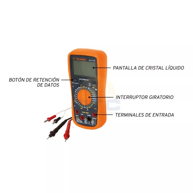 Truper MUT-39 Professional True RMS Digital Multimeter
