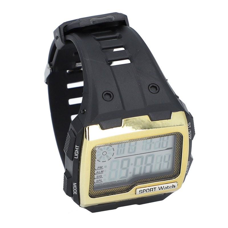 Digital Sport Watch Large Display LED Alarm Clock Shockproof 12/24